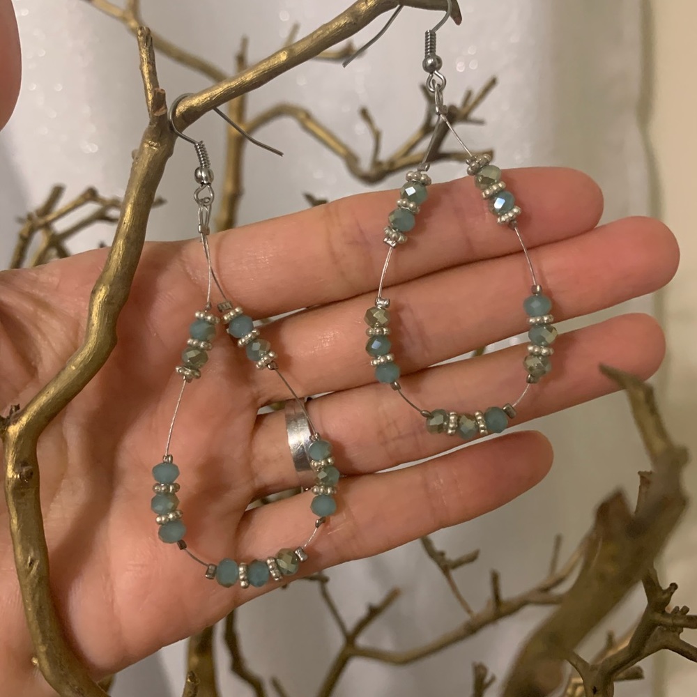 Turquoise Hoop earrings - Picture 5 of 6